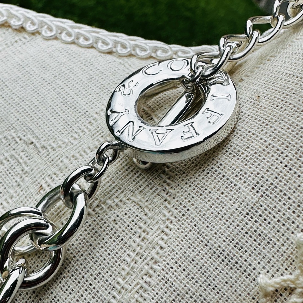LONG 20" Tiffany & Co. XL Heart Tag Toggle Necklace in Silver - Picture 8 of 10